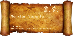 Merkler Valéria névjegykártya